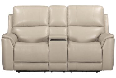 Easton Steamboat Quartz Power Leather Console Loveseat