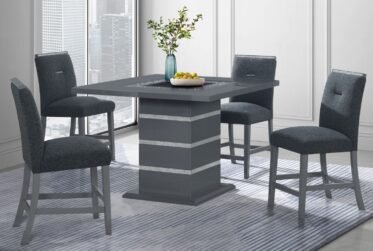 Monaco Dark Gray Counter Height 5 Piece Bar Table Set