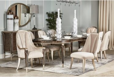 Villa Cherie Hazelnut Oval 5 Piece Dining Set By Michael Amini