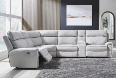 Social Pointe Pearl/Ash 6-Piece Reclining Sectional