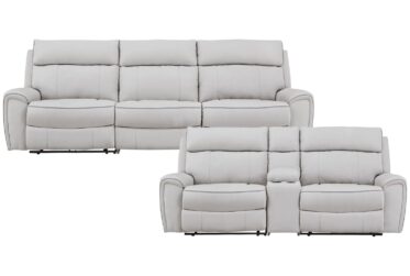 Social Pointe Pearl/Ash Reclining 2 Piece Sofa & Loveseat Set
