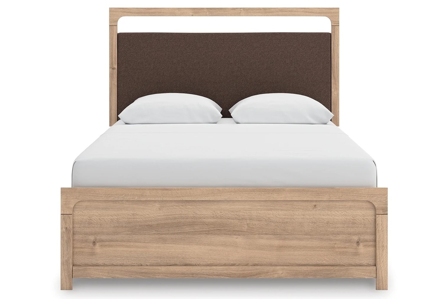 Kinlanni Tan Queen Upholstered Panel Bed