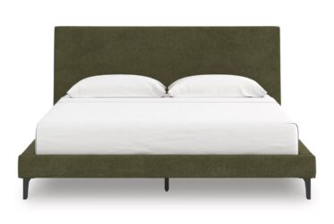 Chirason Sage Green King Upholstered Bed With Roll Slats