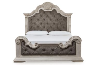 Bruchandi Antique White King Upholstered Bed
