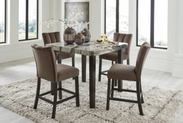 Jeshina Dark Brown 5 Piece Counter Height Dining Set