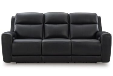 5Z-Comfort Onyx Leather Power Reclining Sofa