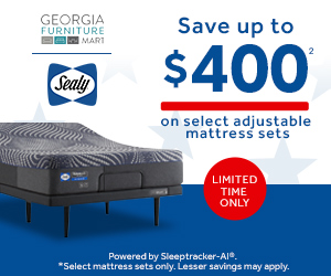 Sealy adjustable mattress with up to $400 savings, limited-time offer at Georgia Furniture Mart.