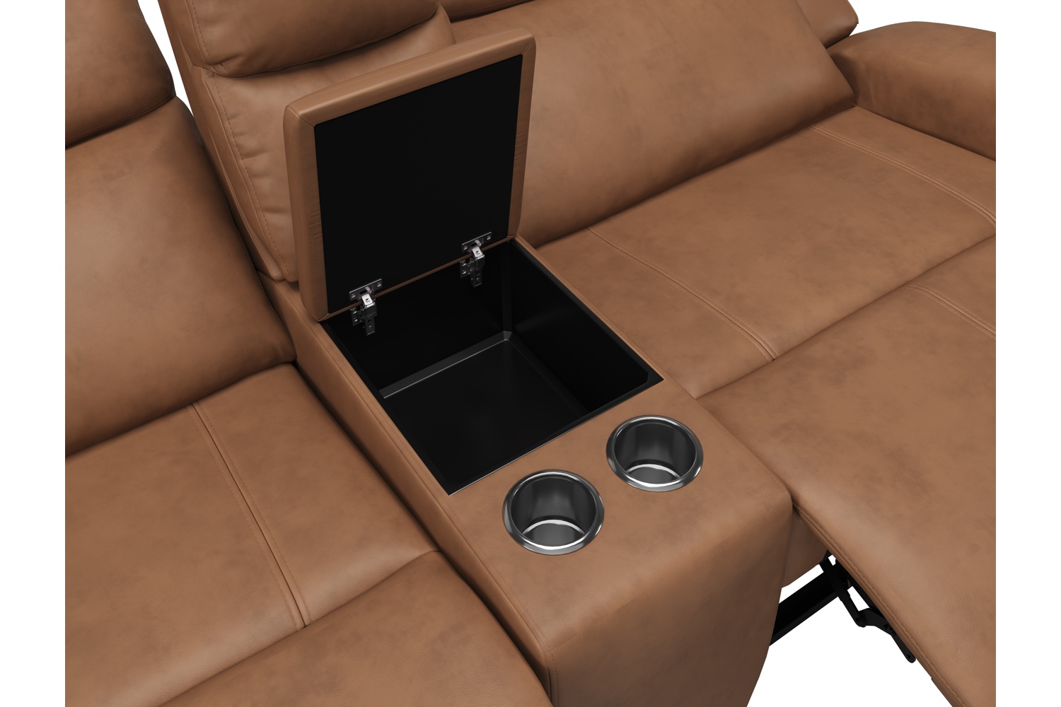 SH3413 Dakota Saddle Leather Power Reclining Loveseat With Console