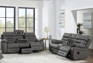 Apollo Gray Power Reclining 2 Piece Sofa & Loveseat Set