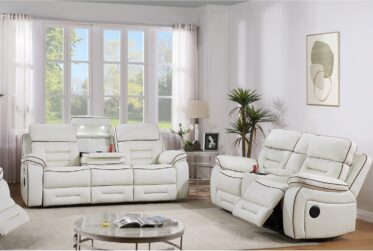 Apollo White Power Reclining 2 Piece Sofa & Loveseat Set