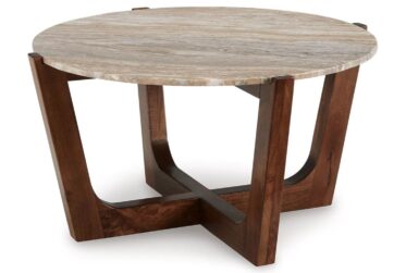 Tanidore Warm Brown Round Cocktail Table