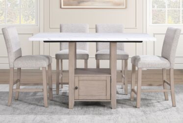 Taylor Faux Marble Top Counter Height 5 Piece Dining Set