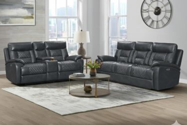 Trinidad Pebble Gray Power Reclining 2 Piece Sofa & Loveseat Set