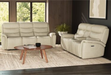 Aruba Cream Power Reclining 2 Piece Sofa & Loveseat Set