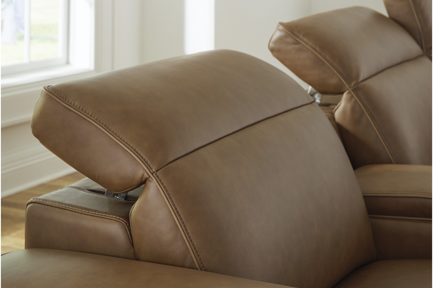 Magic Man Caramel Leather 3-Piece Power Reclining Sofa - Georgia