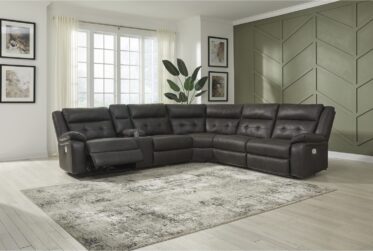 Mackie Storm Leather 6-Piece Power Reclining Sectional