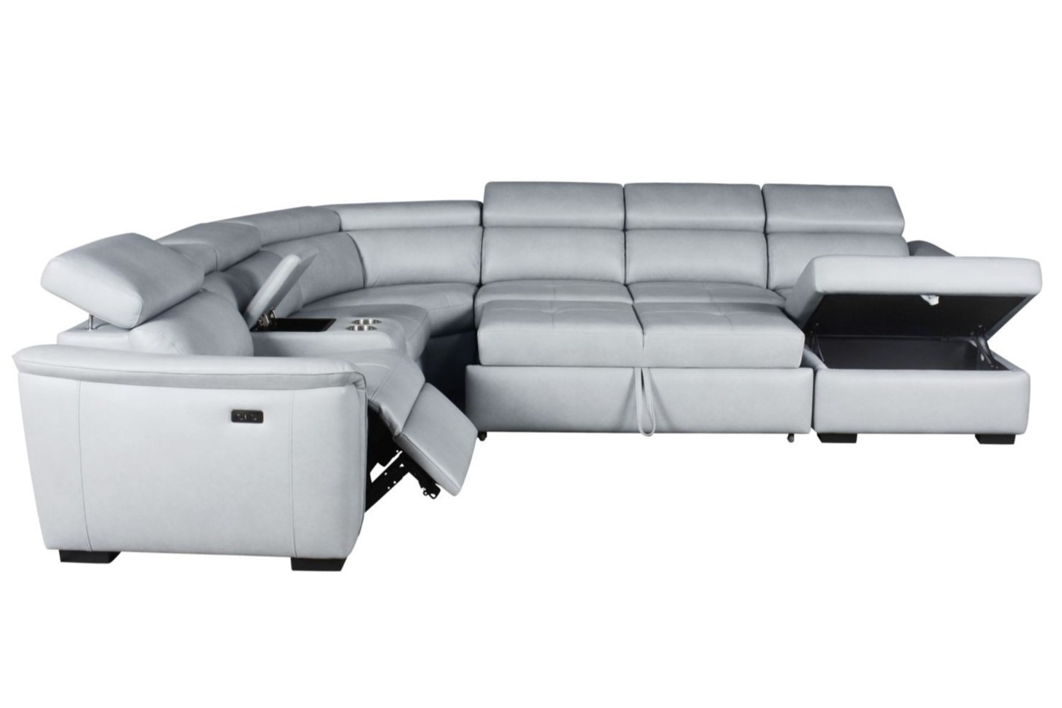 Typhoon Gray 4-Piece Power Reclining Sectional - Georgia Furniture