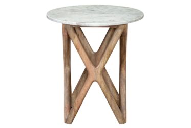 Wyman Banswara White Marble End Table